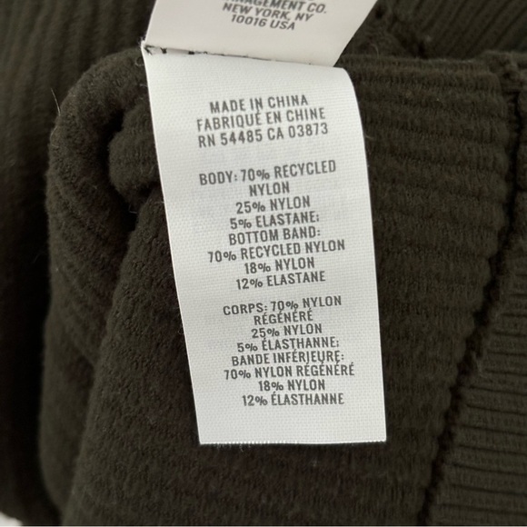 Aerie Real Good Ribbed Forest Green Snap Buttoned Strappy Crop Tank Size Medium - Picture 5 of 6